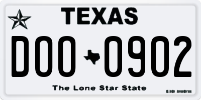TX license plate DOO0902