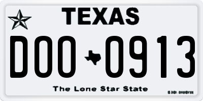 TX license plate DOO0913