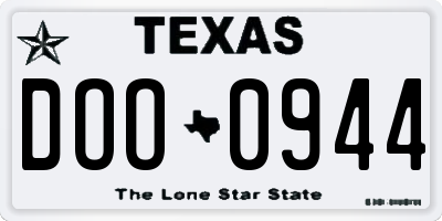 TX license plate DOO0944
