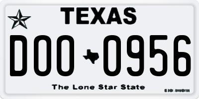 TX license plate DOO0956