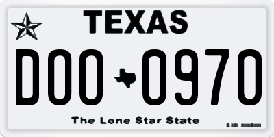 TX license plate DOO0970