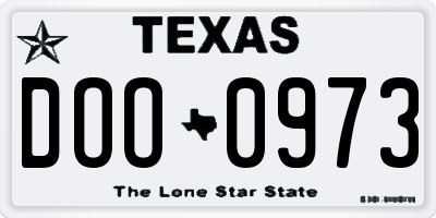 TX license plate DOO0973