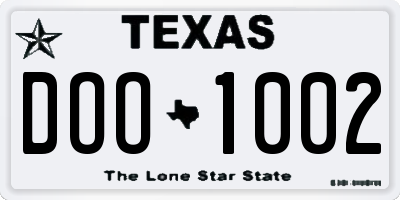 TX license plate DOO1002