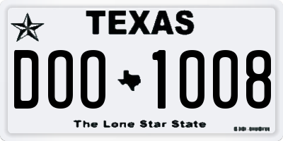 TX license plate DOO1008