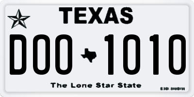 TX license plate DOO1010