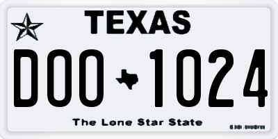 TX license plate DOO1024