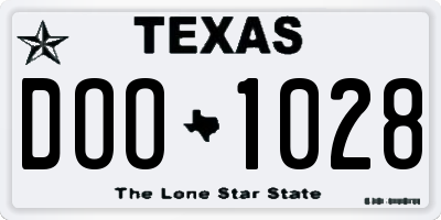 TX license plate DOO1028