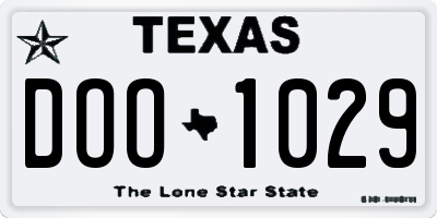 TX license plate DOO1029