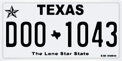 TX license plate DOO1043