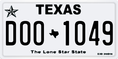 TX license plate DOO1049