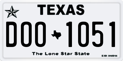 TX license plate DOO1051
