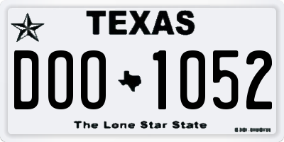 TX license plate DOO1052