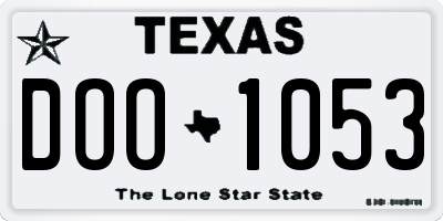 TX license plate DOO1053