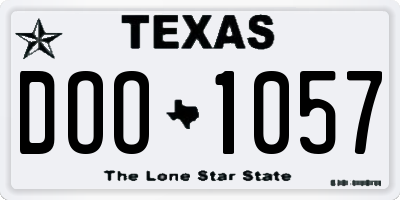 TX license plate DOO1057