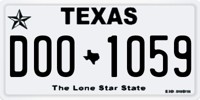 TX license plate DOO1059