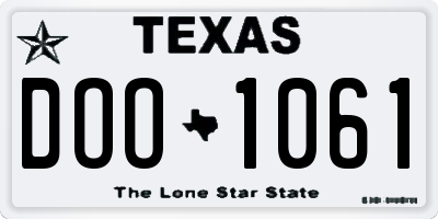 TX license plate DOO1061