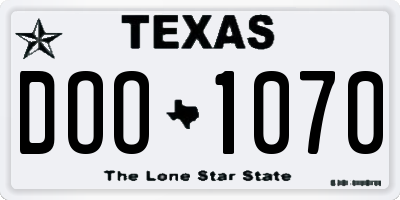 TX license plate DOO1070