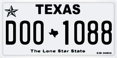 TX license plate DOO1088