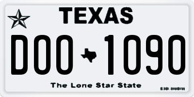 TX license plate DOO1090