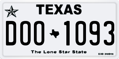 TX license plate DOO1093