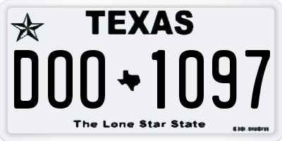 TX license plate DOO1097