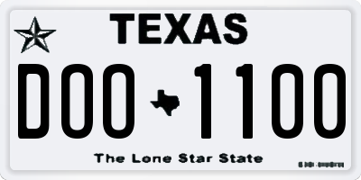 TX license plate DOO1100
