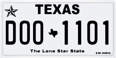 TX license plate DOO1101