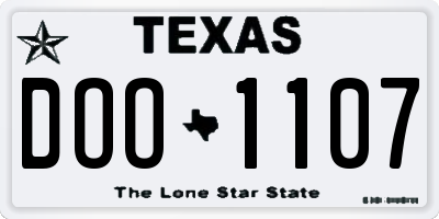 TX license plate DOO1107