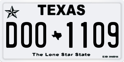 TX license plate DOO1109