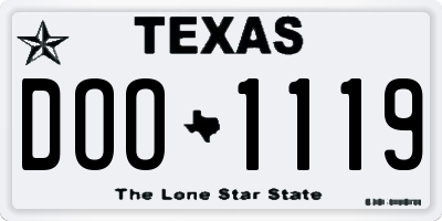 TX license plate DOO1119