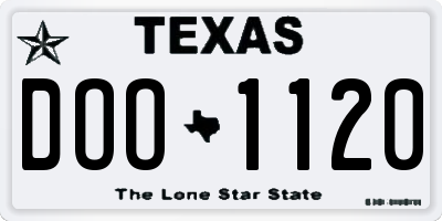 TX license plate DOO1120