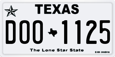 TX license plate DOO1125