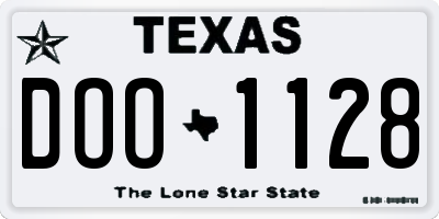 TX license plate DOO1128