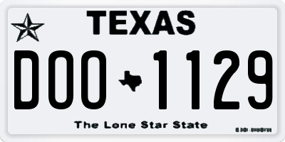 TX license plate DOO1129