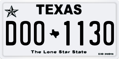 TX license plate DOO1130