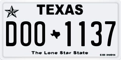 TX license plate DOO1137