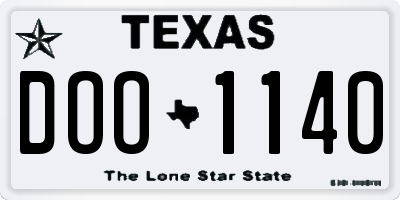TX license plate DOO1140