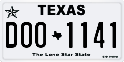 TX license plate DOO1141