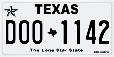 TX license plate DOO1142