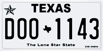 TX license plate DOO1143
