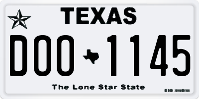 TX license plate DOO1145