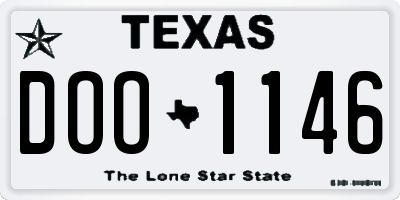 TX license plate DOO1146