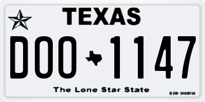 TX license plate DOO1147