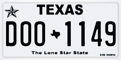 TX license plate DOO1149