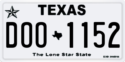 TX license plate DOO1152