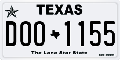 TX license plate DOO1155