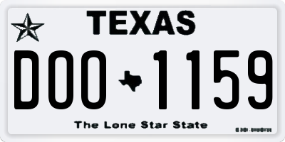 TX license plate DOO1159