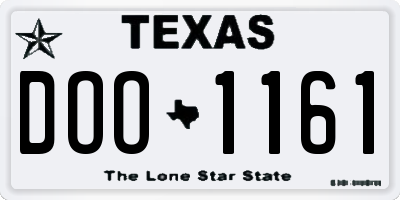 TX license plate DOO1161