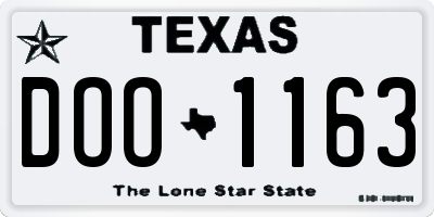 TX license plate DOO1163