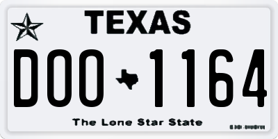 TX license plate DOO1164